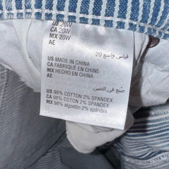 NWOT And Now This Trendy Plus Size Striped Cuffed Jeans Size 20W - Picture 4 of 7